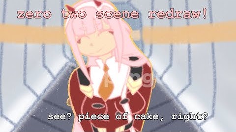a scene redraw of zero two!! (with the actual scene)