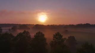 Hamptons Drone 4K Footage - Morning Fog in Water Mill NY