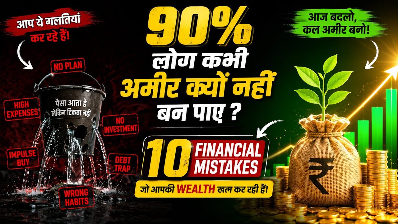 90% लोग कभी अमीर क्यों नहीं बन पाते? | 10 Financial Mistakes जो आपकी Wealth खत्म कर रही हैं! 😱