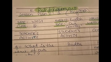 Reinforcement skill/ B.ed Micro Teaching/ English/ Lesson Plan/ sample