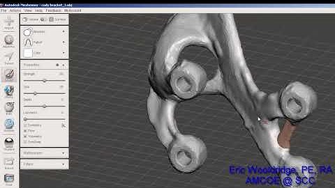 0133X – The Additive Guru, using Autodesk Meshmixer to add struts to Generative Designs.