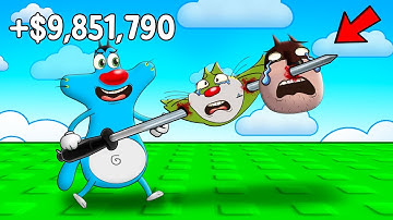 Roblox Oggy Plays Stick Battle With Jack And Friends