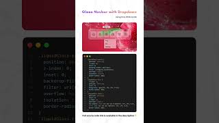 Creative Glassmorphism Navigation Bar with Dropdown | HTML & CSS 🔥 #webdevelopment #navbar #htmlcss