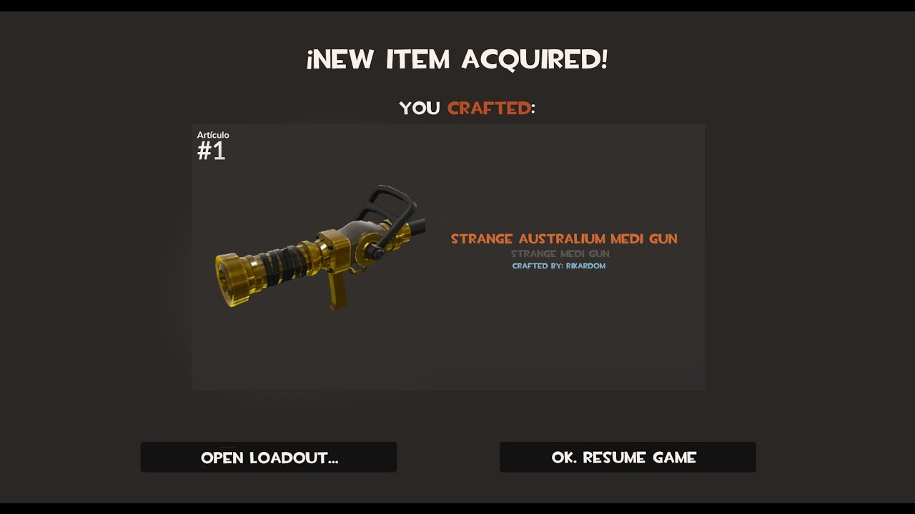 How to Craft an Australium Medi Gun in TF2 - YouTube.