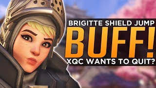 Overwatch: Brigitte Shield Jump BUFFED! - xQc Wants to QUIT!?