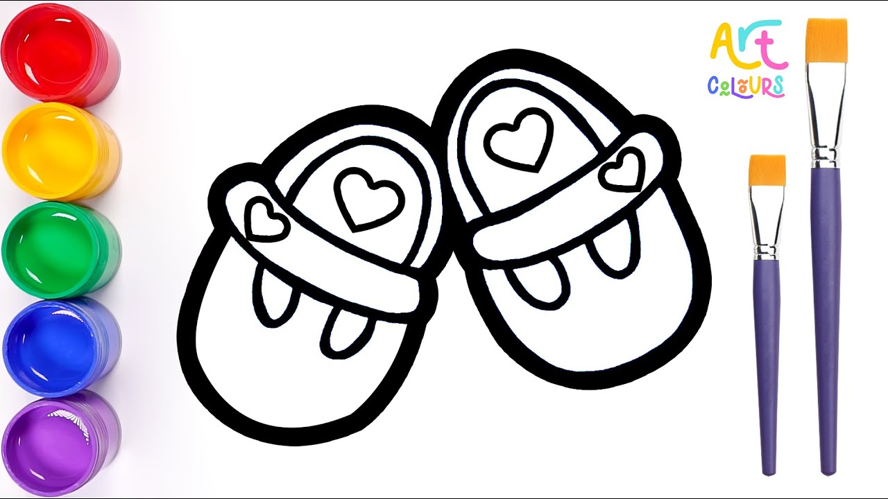 How To Draw Baby Shoes Step by Step 👶👟 Baby Shoes Drawing, Painting