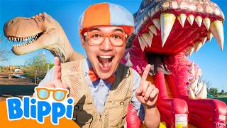 blippi learns walk like dinosaur prehistoric field trip