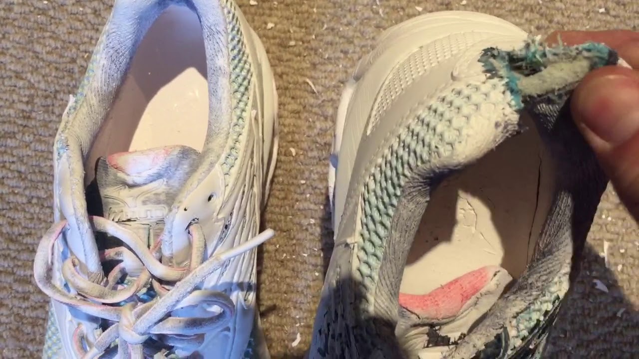 Wet Mizuno Running Shoes In Now Dried Paint, Destroyed