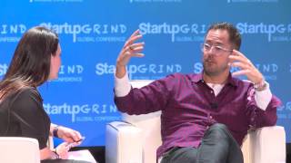 Ryan Smith (Qualtrics), Aaron Skonnard (PluralSight) , Sarah Buhr (TC) at Startup Grind Global 2016
