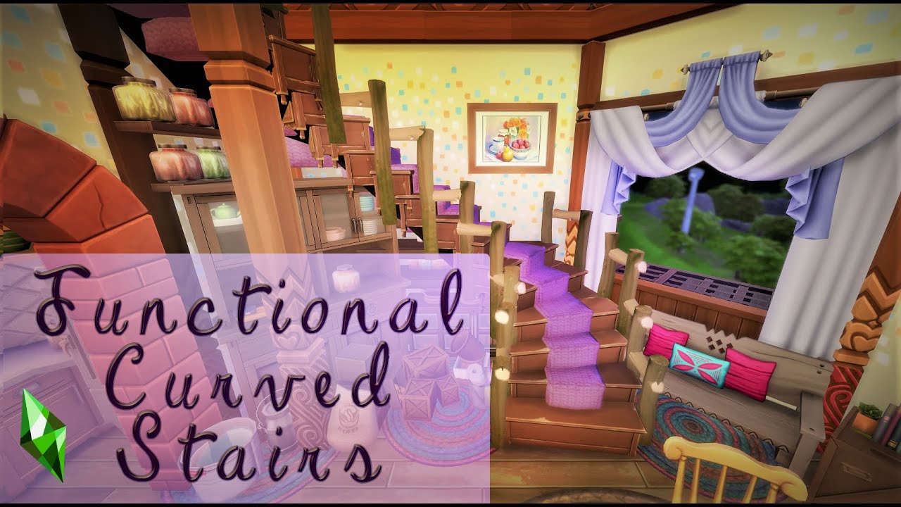 The Sims 4 Build Tips 1 Functional Curved Stairs Nocc Youtube