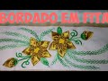 Meus artesanatos  boto de flor com fita de cetim   edilene alves