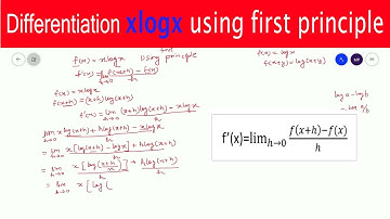 First principle of Differentiation  xlogx using first principle || easy way