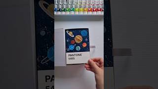 The planets having a party - Pantone Card Painting Challenge Day 39/100 #shorts