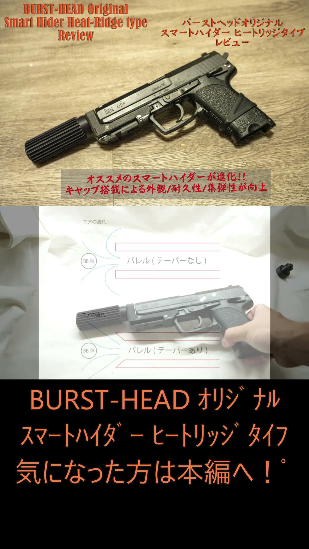 BURST-HEAD Original Smart Hider Heat Ridge Type Review - YouTube