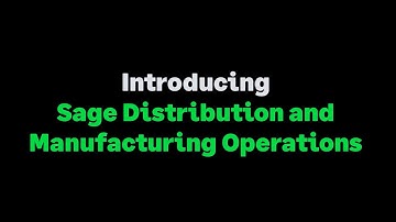Sage Distribution and Manufacturing Operations