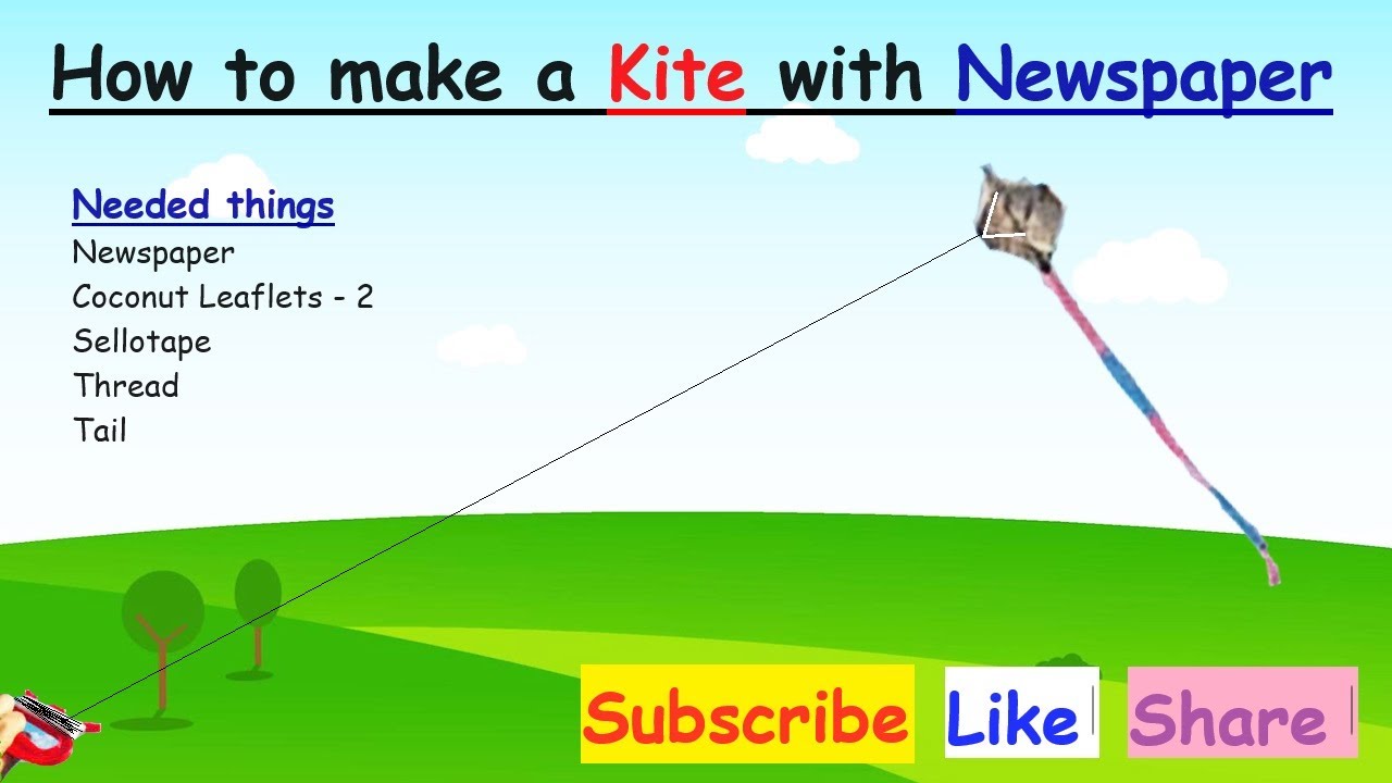 How to make a Kite with Newspaper At Home B Makings YouTube
