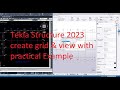 Tekla Structure 2023 create grids & views with practical Example.