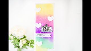 Unity Quick Tip: Slimline Card with Pastel Ink Blending and Cute Puppy