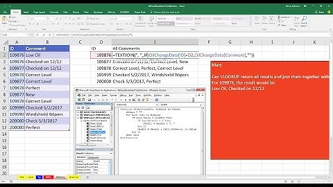Mr Excel & excelisfun Trick 183: Lookup and Return Multiple Items And Join Them In Single Cell
