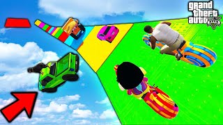 FRANKLIN TRIED IMPOSSIBLE MASSIVE MARIO PARKOUR RAMP CHALLENGE GTA 5 | SHINCHAN and CHOP