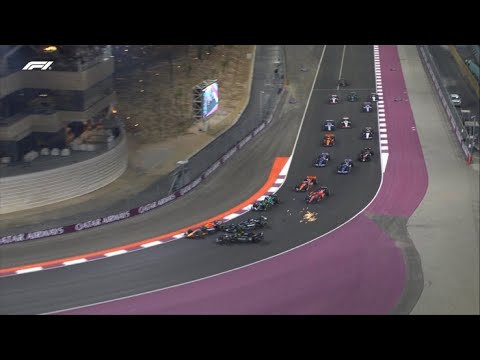 GEORGE RUSSELL AND LEWIS HAMILTON CRASH INTO EACH OTHER | 2023 QATAR GRAND PRIX