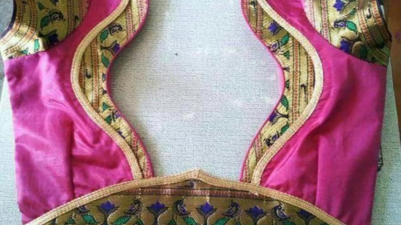 Blouse design back side for paithani – Blouse Back Neck Designs ...
