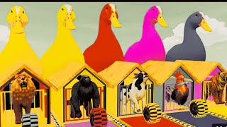 Cow Mammoth Elephant Lion Buffalo Hippo Guess The Right Door ESCAPE ROOM CHALLENGE Animals Tire Game screenshot 5