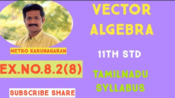 11th Std Maths Ex.8.2(8) Find the values of lamda for which the Vectors a and b are parallel