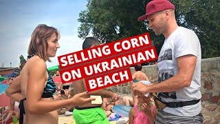 American Selling Corn On Ukrainian Beach ??