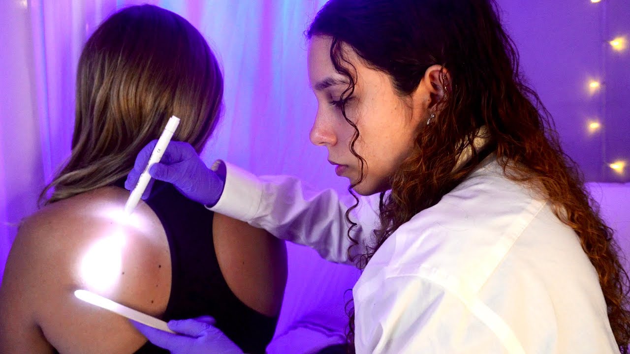 ASMR Back Inspection - Skin Pulling, Scraping, Penlight (Unintentional Style)