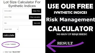 Synthetic Indices Risk Management Calculator screenshot 1