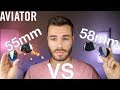 Ray-Ban Aviator 55mm vs 58mm Size Comparison