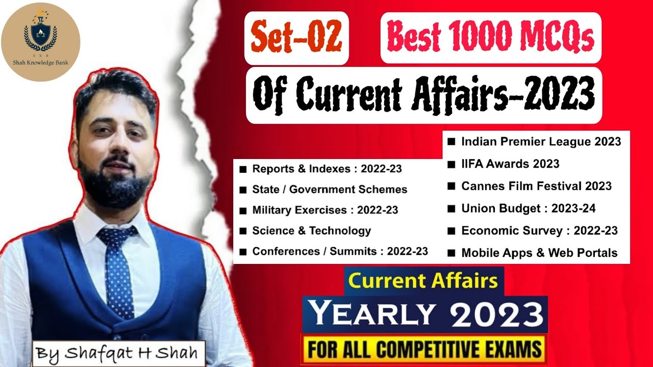 Master Yearly Current Affairs 2023 With Best 1000 MCQs Series |Set 02 ...