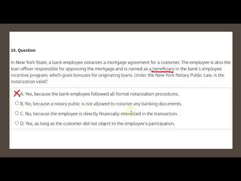 NYS Notary Public iPREP Mock Test #5 Q29