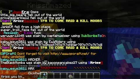 KrissAmazed raiding in creative (OpCraft)