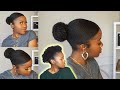 Trendy Swoop & Sleek Low Bun Hairstyle on Short 4c Natural Hair!!!|Mona B.