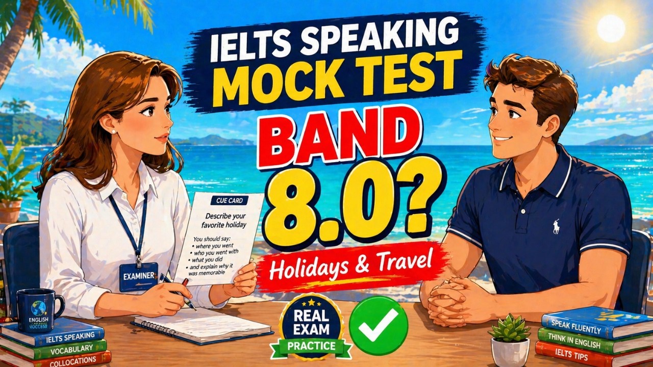 Full IELTS Speaking Mock Test 2026 | Holidays Topic | Band 7.5 – 8.0 ...