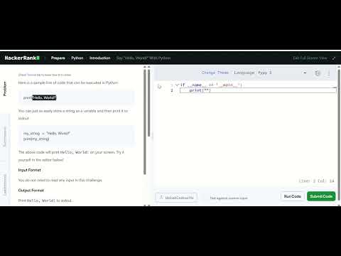 Say Hello, World! With Python HackerRank In Hindi