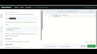 Say Hello, World! With Python HackerRank In Hindi