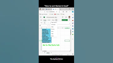 How To Sort Names In Ascending Order In Excel Quick Tutorial The Syntax Writer Exceltech Excel 