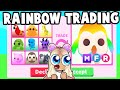 Trading through the rainbow adopt me trade challenge