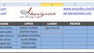 How to use Upper, Lower, Proper formula in Excel 2010 by Saurabh Kumar (Hindi / Urdu)