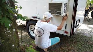 Cargo trailer to camper conversion, unique A/C install.