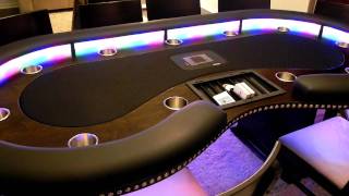 Kidney Shaped Tournament Style Custom Lighted Poker Table