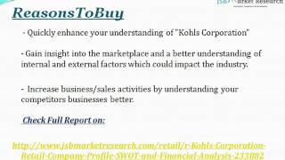 Company Profile of Kohls Corporation: JSBMarketResearch