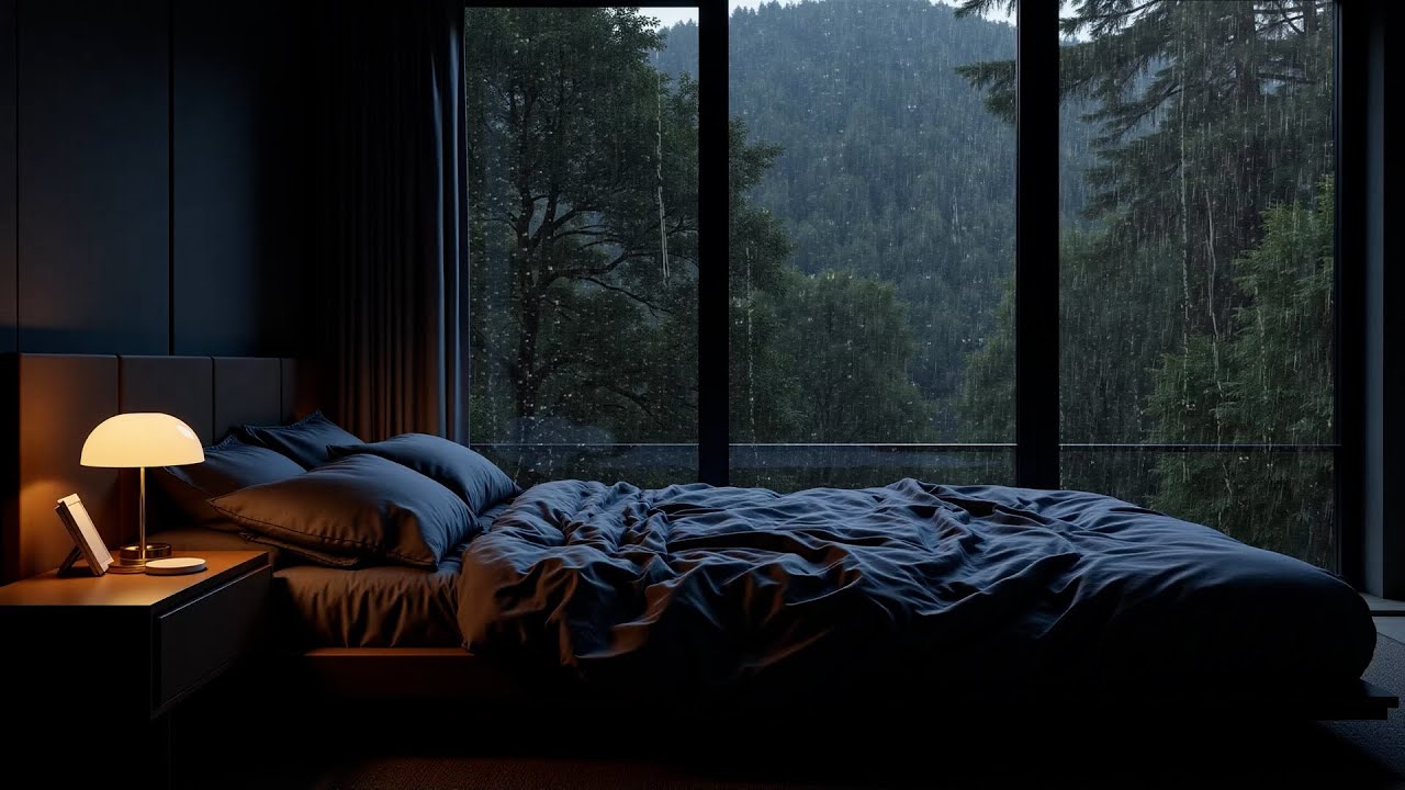 Piano apaisant avec de doux sons de pluie - Musique pour un sommeil profond, pour soulager le stress