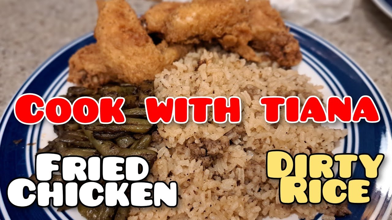 COOKING WITH TIANA FRIED CHICKEN DIRTY RICE AND BEANS WHILE ON VACATION