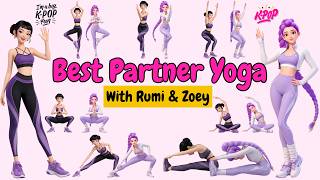 Rumi & Zoey Partner Yoga for Kids | Kpop Demon Hunters Fun Yoga Routine