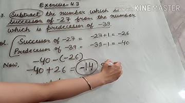 Class-6 ch-4Integers (subtraction of integers) (ex-4.3)