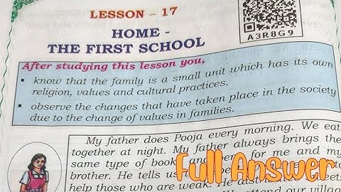 ||4th STD EVS||lesson -17 Home- The First School|| full answer